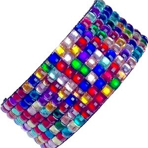 Rainbow 🌈 rhinestone foam lock bracelet